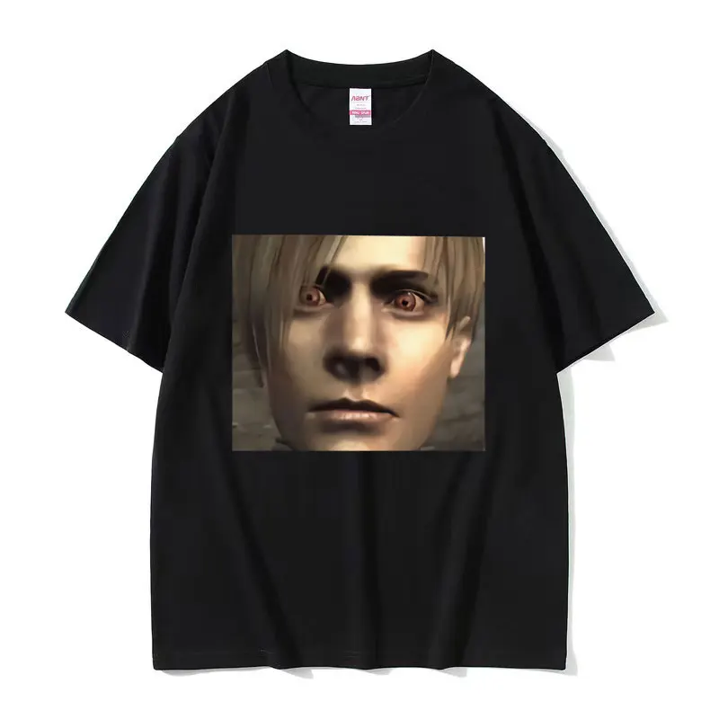 Leon S Kennedy Resident Evil Graphic T Shirt Men's Retro High Quality Fashion T-shirts Gothic Clothing Oversized Cotton T-shirt