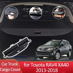 Car Trunk Cargo Cover for Toyota RAV4 RAV 4 XA40 2013-2018 2017 2016 2014 Auto Accessories Luggage Rear Curtain Tray Anti-peep