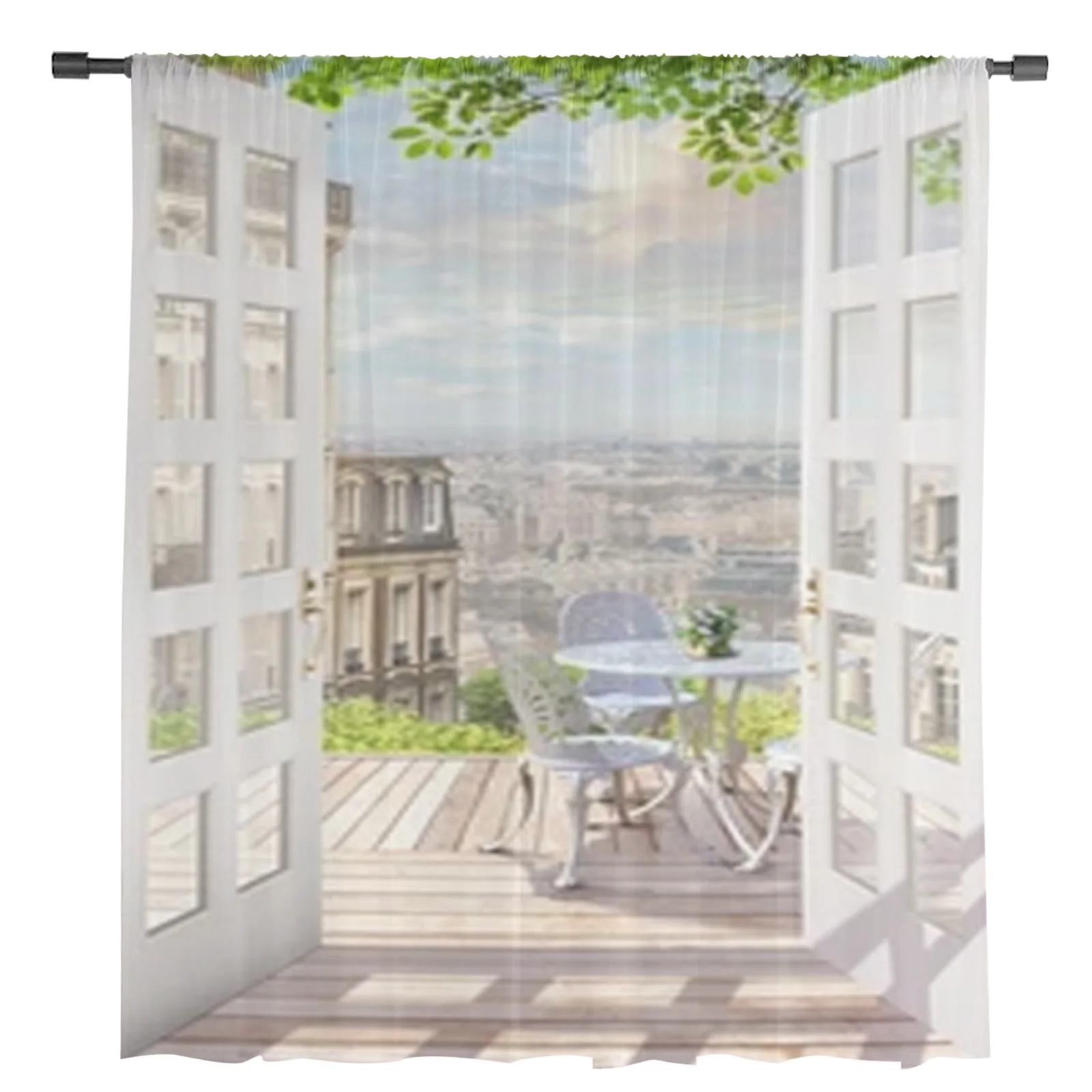 Balcony Of Summer Paris Sheer Curtains Bedroom Voile Curtain Living Room Window Sheer Curtains Kitchen Tulle Drapes