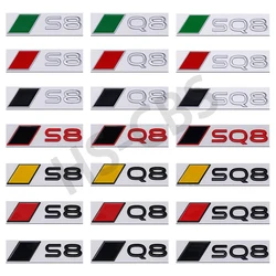 2024 New Style 3D Metal SQ8 S8 Q8 Logo Badge Car Rear Trunk Emblem Stickers Door Fender Decal Automobile Decoration Stickers