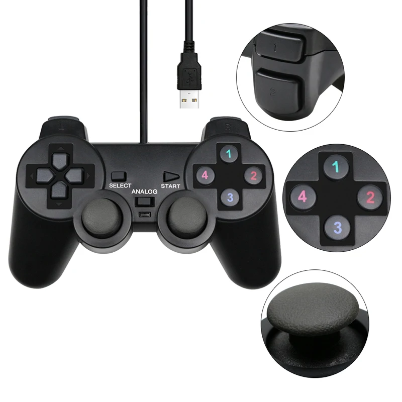 USB Wired Controller Game Joystic Gamepad Vibration Joystick For playstation  For WinXP/Win7/Win8/Win10 For PC Computer Laptop