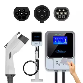 전기 자동차 충전 스테이션, 앱 와이파이 제어 EV 벽 충전기, 타입 2 7KW 11KW 22KW 16A 32A EV 월박스 충전기 IEC62196-2 