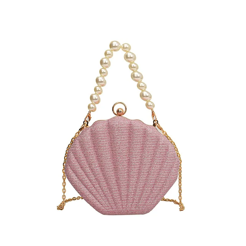 

Sequins shell small bag female 2025 new personality simple crossbody bag Korean version of the pearl chain shoulder bags