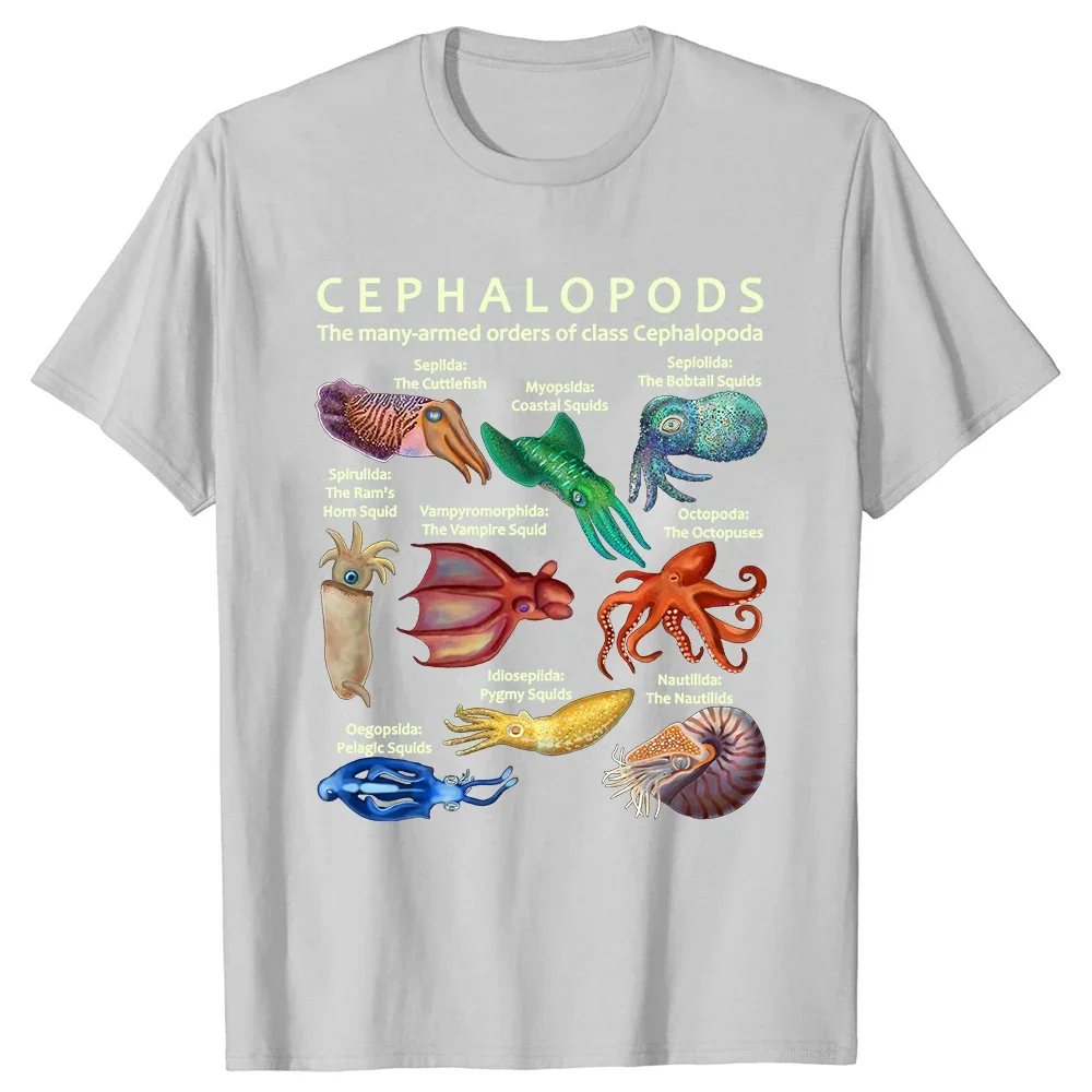 Summer Graphic Cotton Streetwear Short Sleeve Birthday Gifts T-shirt The Cephalopod Octopus Squid Cuttlefish Classic T Shirts