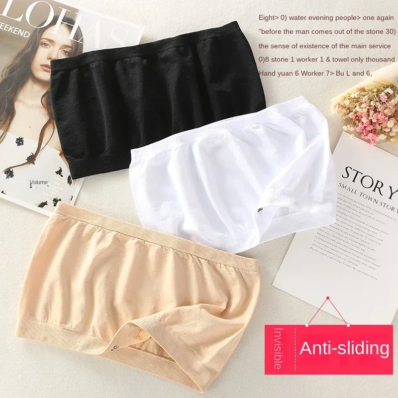 2023 New Summer Women Modal Bandeau Top Solid Breathable Strapless Bra Bandeau Soft Seamless Women Casual Tank Crop Tops