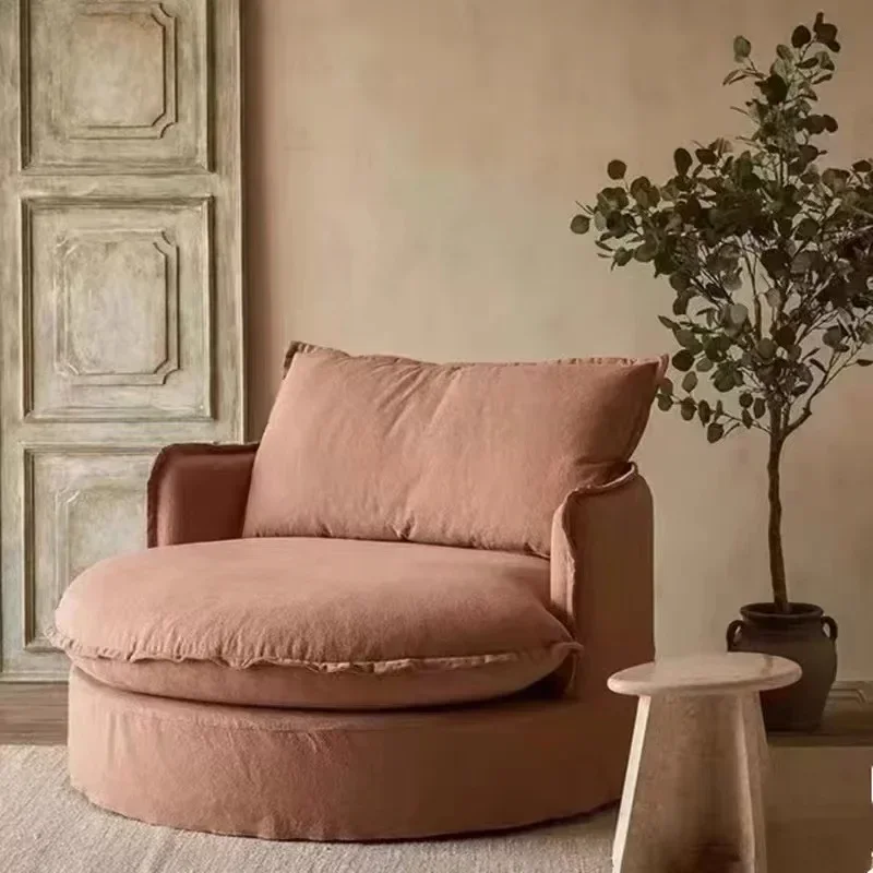 Simple wabi sandy wind cotton and linen old bed and breakfast fully dismantled and washed round single living room bedroom sofa