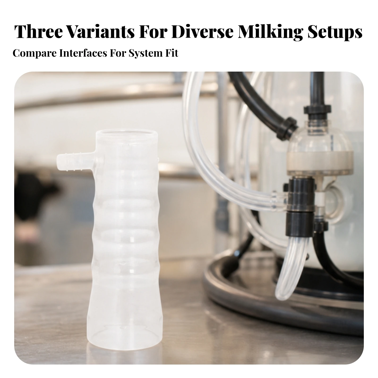 Milking Cup with Side Hose Connection Easy to Install Translucent Milking Cup Accessory Reliable Stable for Dairy Farmers