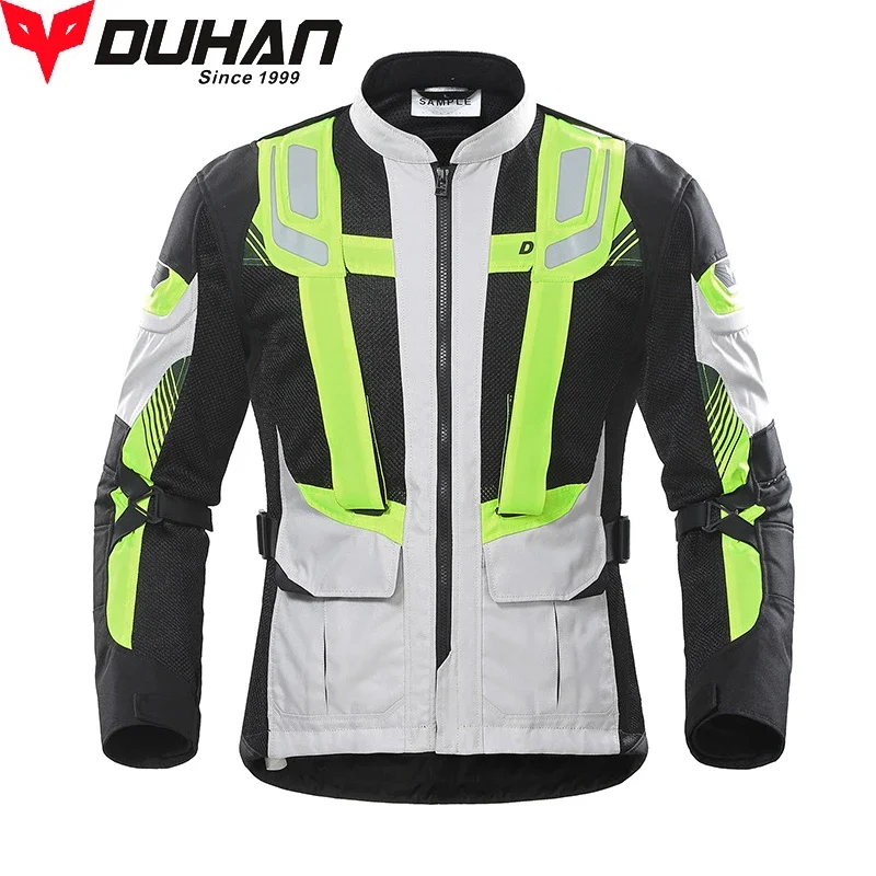 Duhan Summer Motorcycle Jacket Men Breathable Mesh Jacket Mid-and Long Racing Wear Wear-Resistant Motorcycle Rider Protective