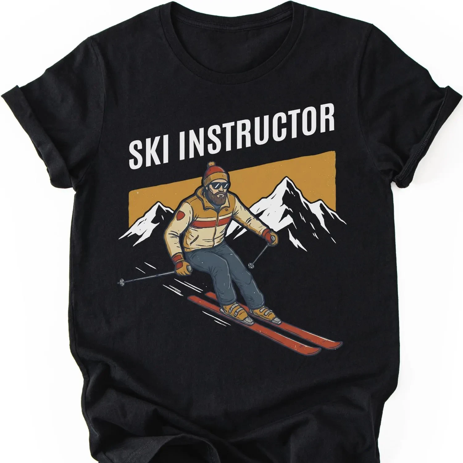 Skiing T-Shirt | SKI INSTRUCTOR | Retro Skiing Tee, Funny Skier Gift, Apres Ski Outfit, Vintage Ski Tee, Winter Sports Shirt