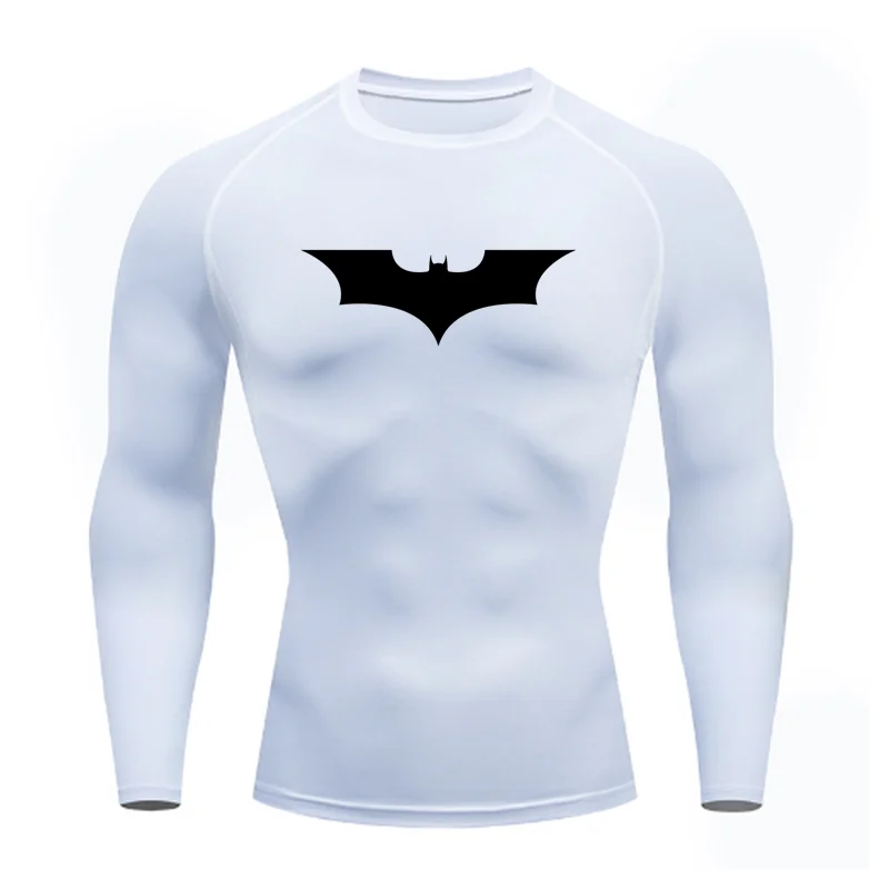 Wide Bat Tops Man Sports Running Shirt Men T-Shirt Fitness Short T-Shirt Quick Dry Work Out Gym Tights Muscle Compression Shirts