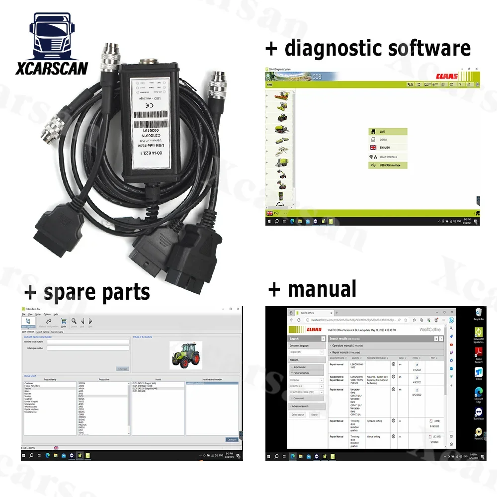 Agriculture construction For CLAAS CDS + manual + spare parts truck tractor CANBUS MetaDiag Interface For CLASS diagnostic tool