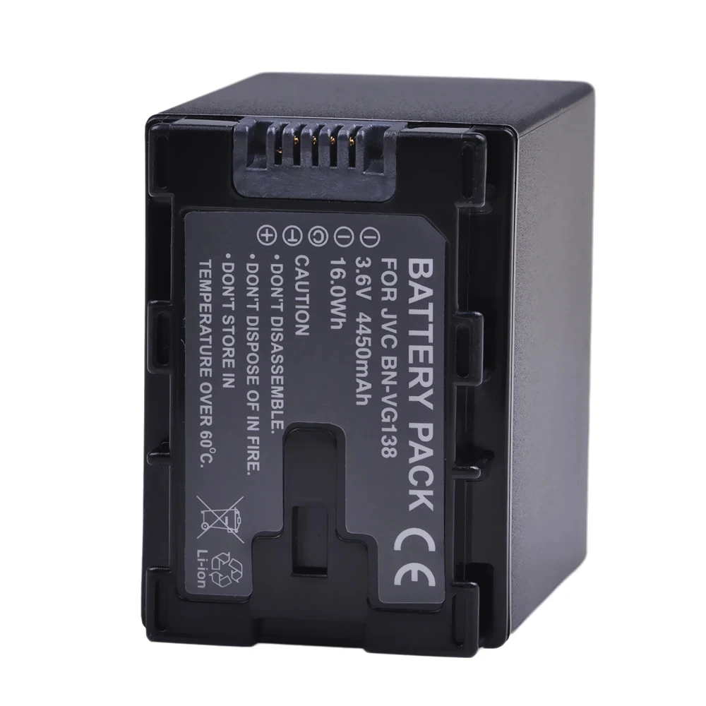 4450mAh BN-VG138 BN VG138 Battery for JVC Everio GZ-E10 GZ-E100 GZ-E200 GZ-E300 GZ-E505B GZ-E515B GZ-EX250 GZ-EX310 GZ-EX355