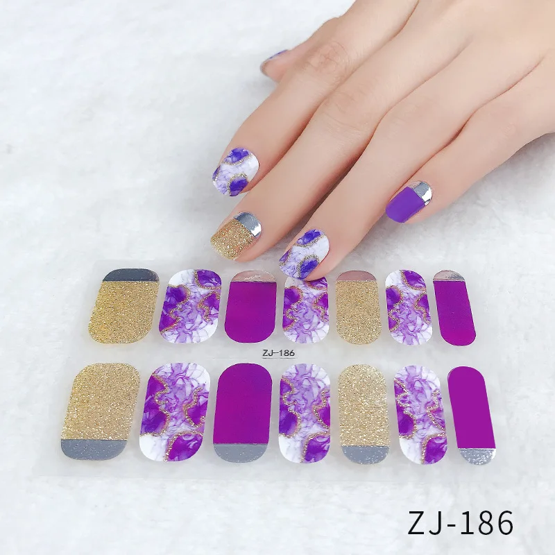 MEBIS Nail Stickers ZJ Nobake Gel Nail Art Sticker Waterproof Longlasting Nail Sticker Sticker Patch Smudging Butterfly Flower G