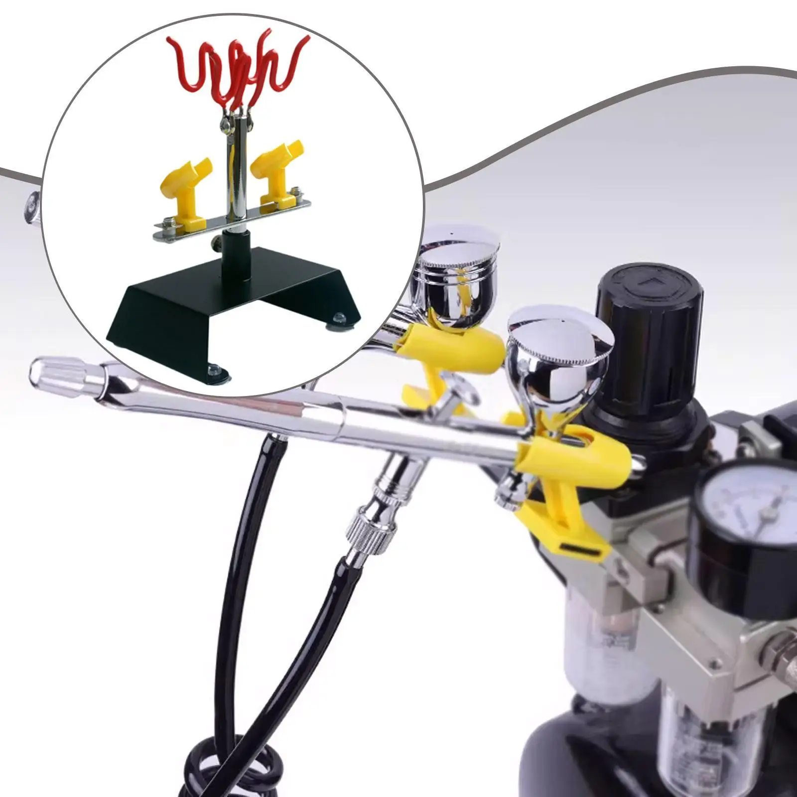 Airbrush Holder Stand Compact Storage Organizer Sturdy Metal Plastic Space Saving Quick Access Tool for Artist Workspace view 3