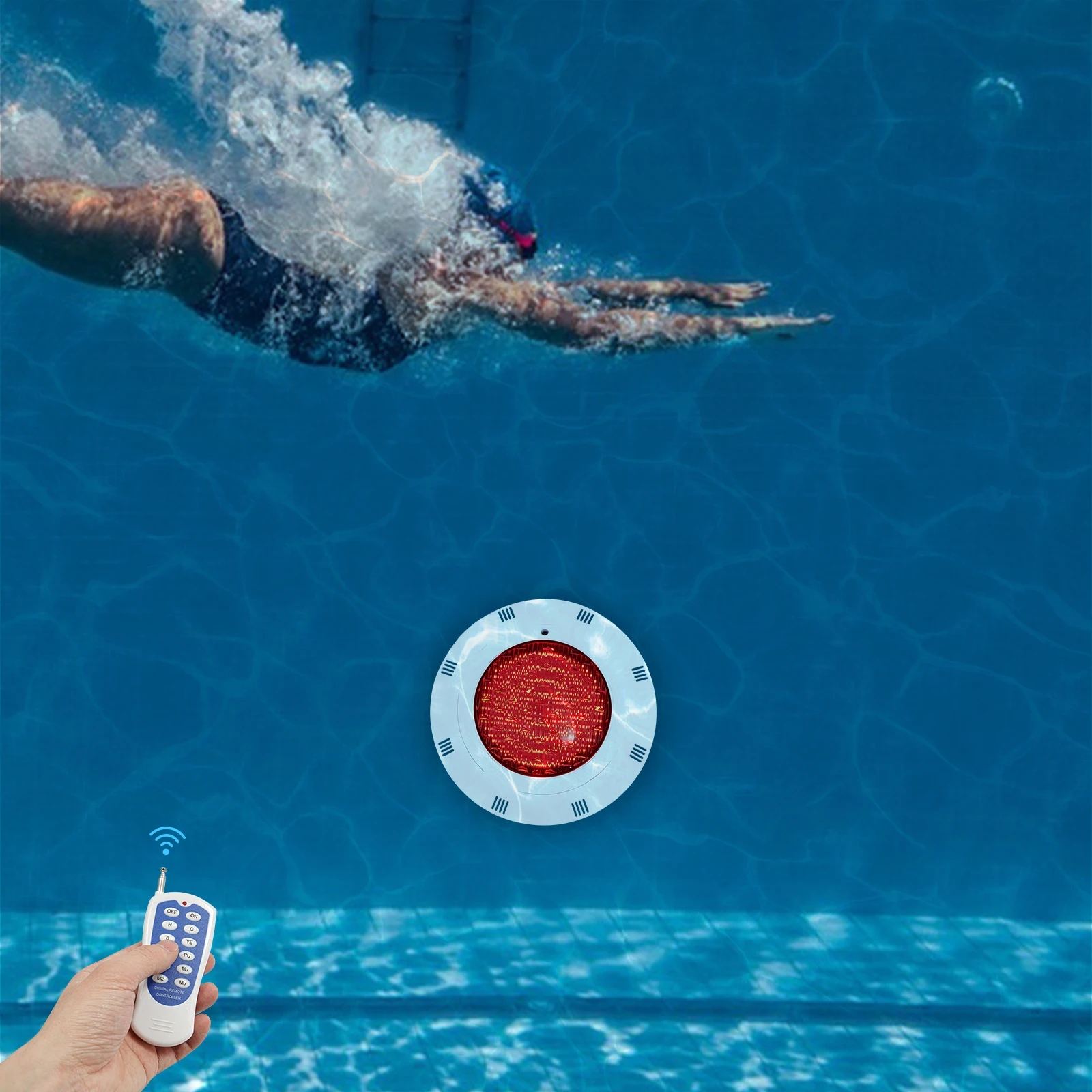 45W RGB LED Underwater Swimming Pool Light IP68 Waterproof 7 Colors Changing Underwater Pool Lights with Remote Control image 5