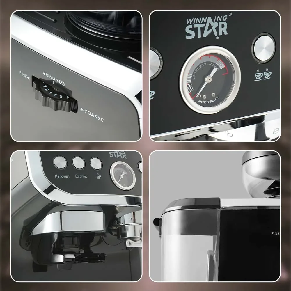 110V ST-9161 Professional 15 Bar Coffee Makers Electric Home High Pressure Espresso Machine With Grinder