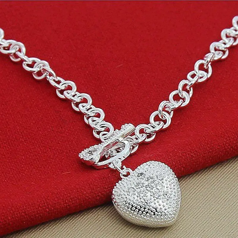 Heartfelt Adornments 925 Sterling Silver Heart Pendant Necklaces Chain Jewelry Gift