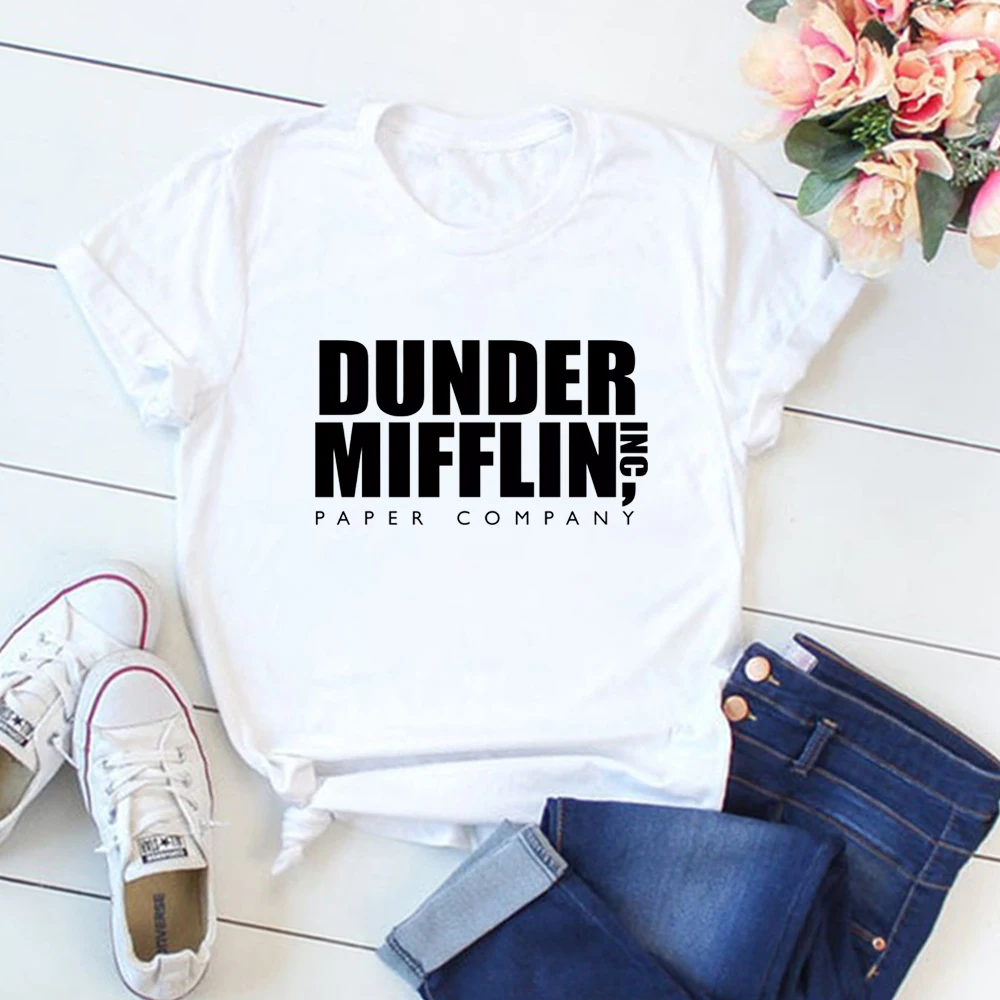 Dunder Mifflin Paper Company Inc American Office TV Show T-Shirt Unisex Fun Round Neck Short Sleeve Shirt The Office Shirt