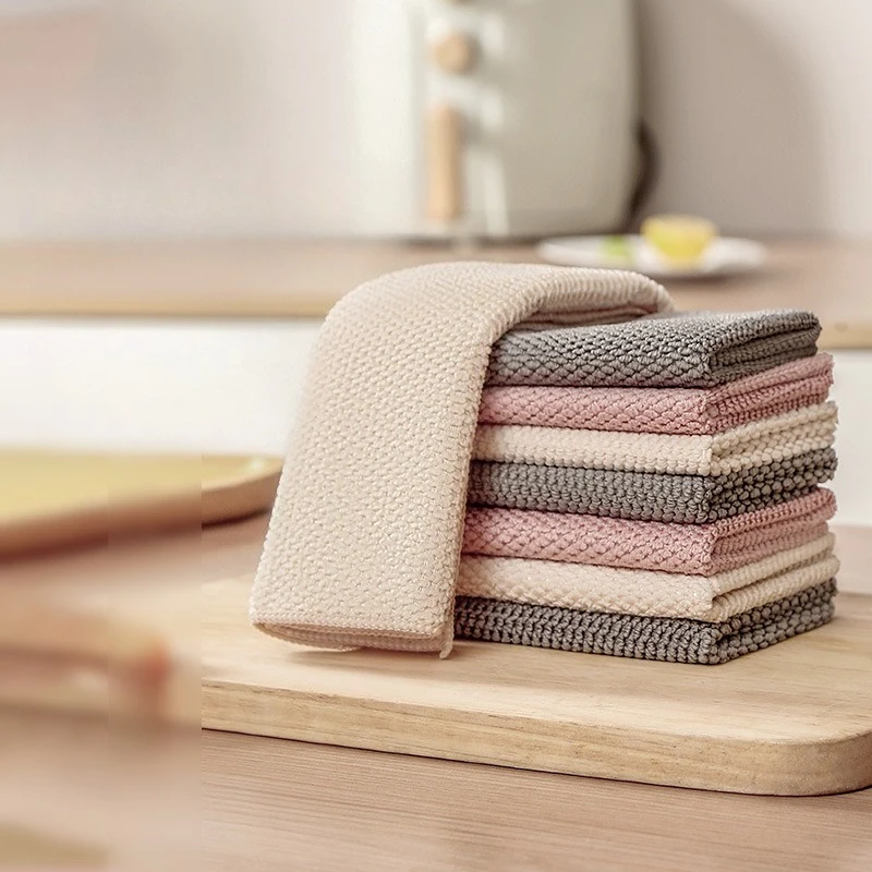 Cotton Towel Soft Absorbent Dishcloth Kitchen Dish Rags Honeycomb Breathable Face Wash Towel Household Cleaning Cloth Wash Cloth