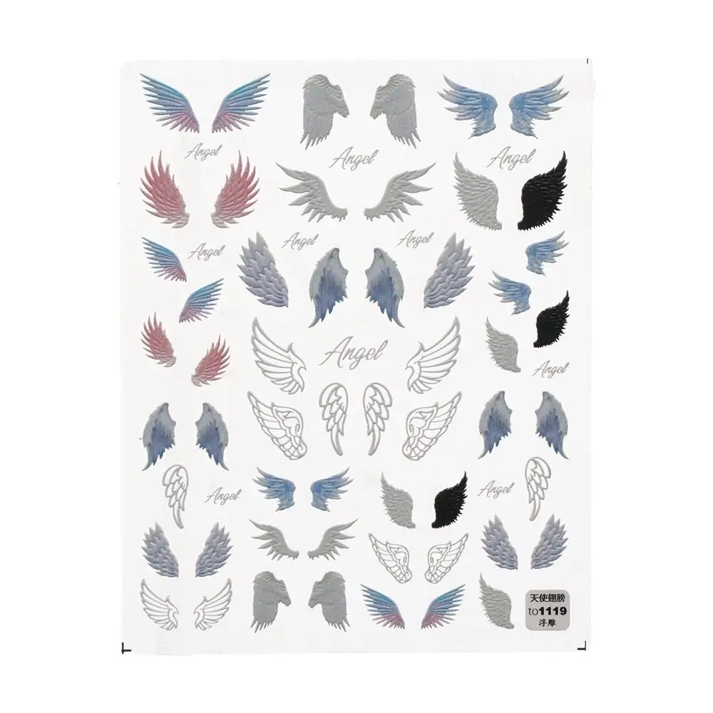 

DIY Special Design Embossed Diverse styles Nail Art Decal 3D Angel Wings Nail Sticker Manicure Tool Nail Decorations