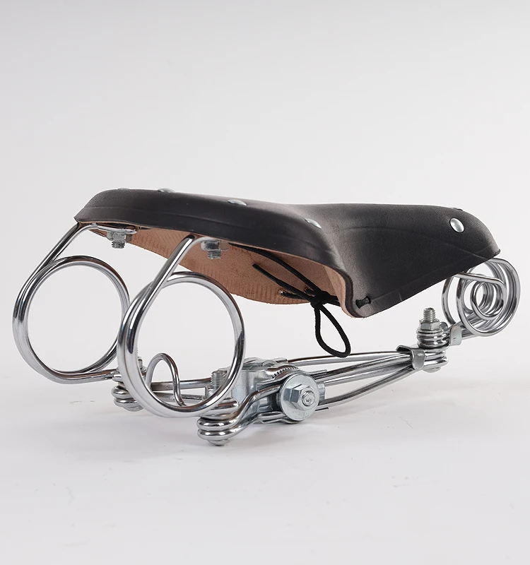 G46 Fahrradsattel Vintage 100% Rindsleder-Sattel Verstärkter Metallrahmen im Alten Stil – Detail 27