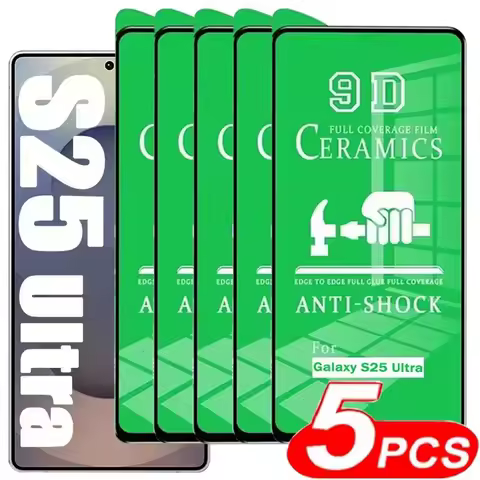 5PCS Screen Protector For Samsung S25 S24 S23 S22 S21 Plus Ultra Protective Ceramic Film For Galaxy S25 S20 FE Not Glass Film