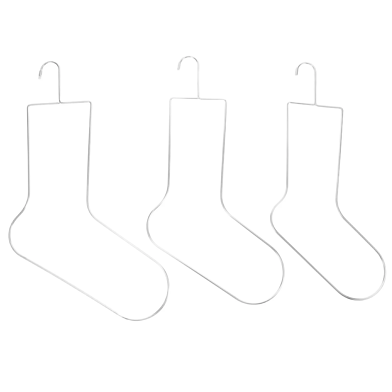 

3pcs Stainless Steel Sock Rack Space Saving Design Fast Drying Hanger Wall Mounted Door Hanging Socks Display Rack