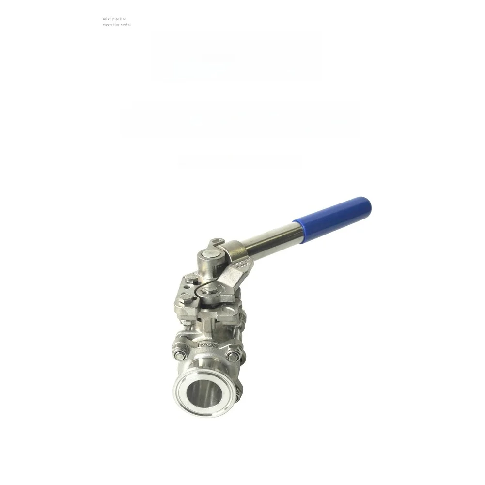 304 Stainless Steel Ball Valve Three Piece Design with Spring Assisted Lever and Tri Clamp Ends DN15 DN20 DN25 DN32