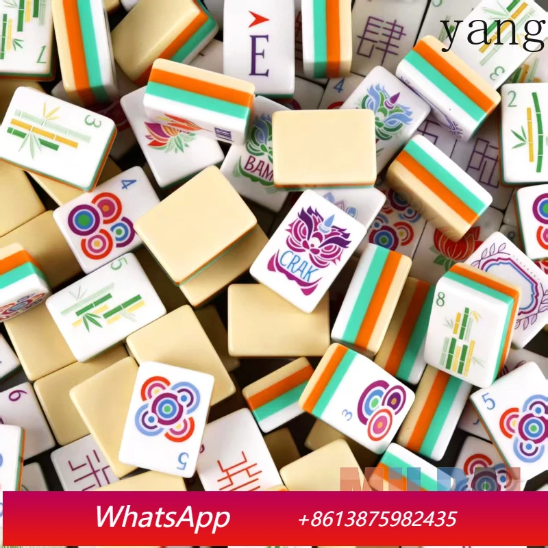 

YJQ acrylic mahjong red four-layer color matching American portable crystal mahjong