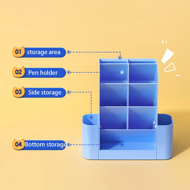 Creative Large Capacity Pen Holder Multifunctional Stationery Organizer Desk Organizer Memo With Checklist Board Student Storage