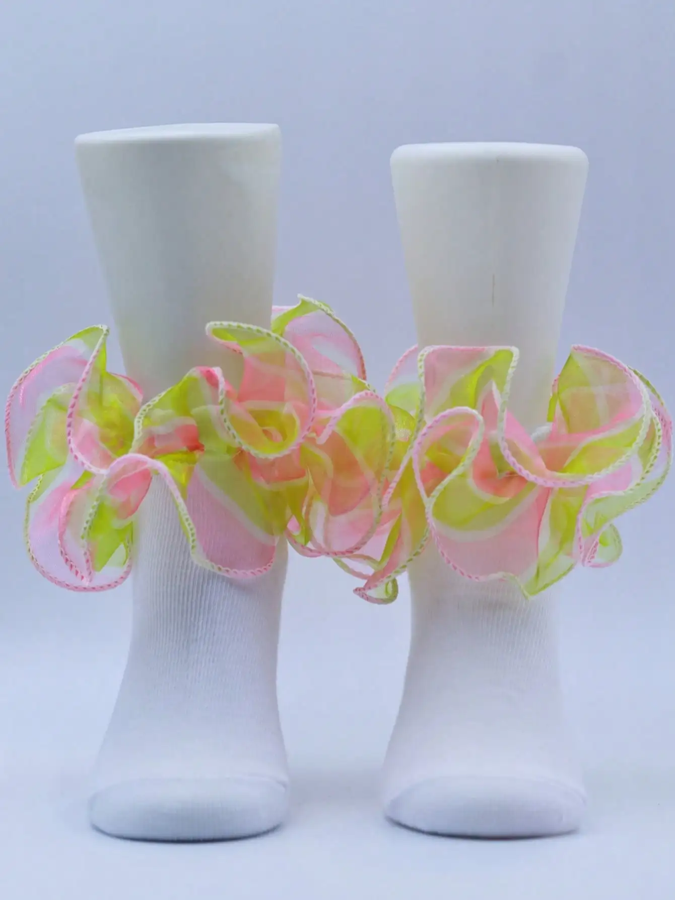 1Pair Kids Ruched Floral Lace Trim Princess Ballet Ankle Socks For Baby/Toddler/Girl