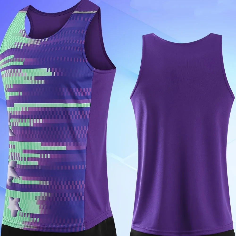 Fashion Quick Dry Men Tank Top Outdoor Run Sports Fitness Vest Casual O-neck Sleeveless Shirt Summer Breathable Gym T-shirt Man