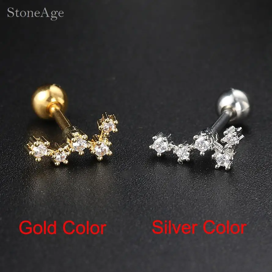Y2k Ohrpiercing Helix Daith Snug Ohrringe für Frauen 1 Stück Zierlicher Knorpel Tragus Clicker Septum Ring mit Kette Damenschmuck – Detail 12
