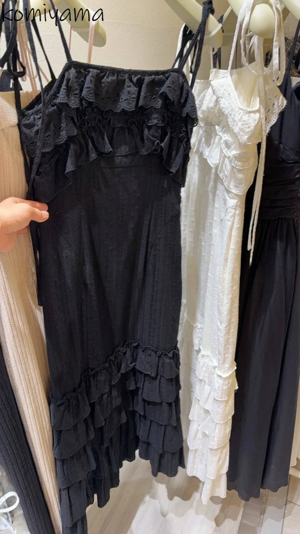 

Japan Cake 2025 Vestidos Cascading Ruffles Dress High Waist Sling Dresses Sweet Gentle Casual Ropa De Mujer Summer Vestido