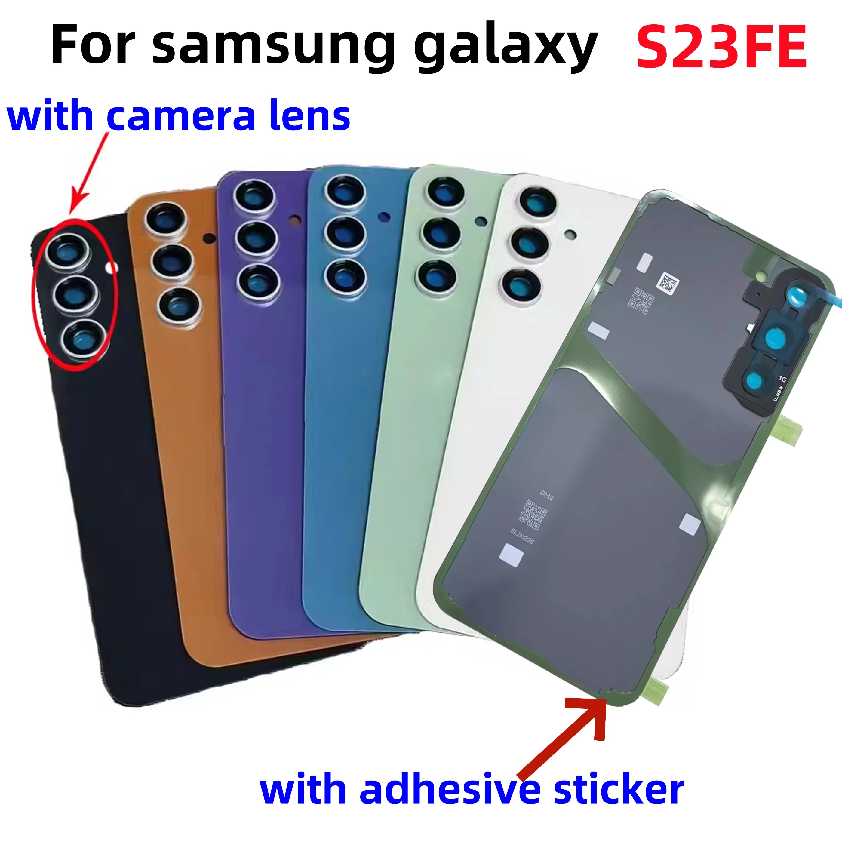 Back Cover back Glass Replacement For Samsung Galaxy S23FE SM-S7110 S711U Phone Battery Back Cover Glass case Rear Door Housing