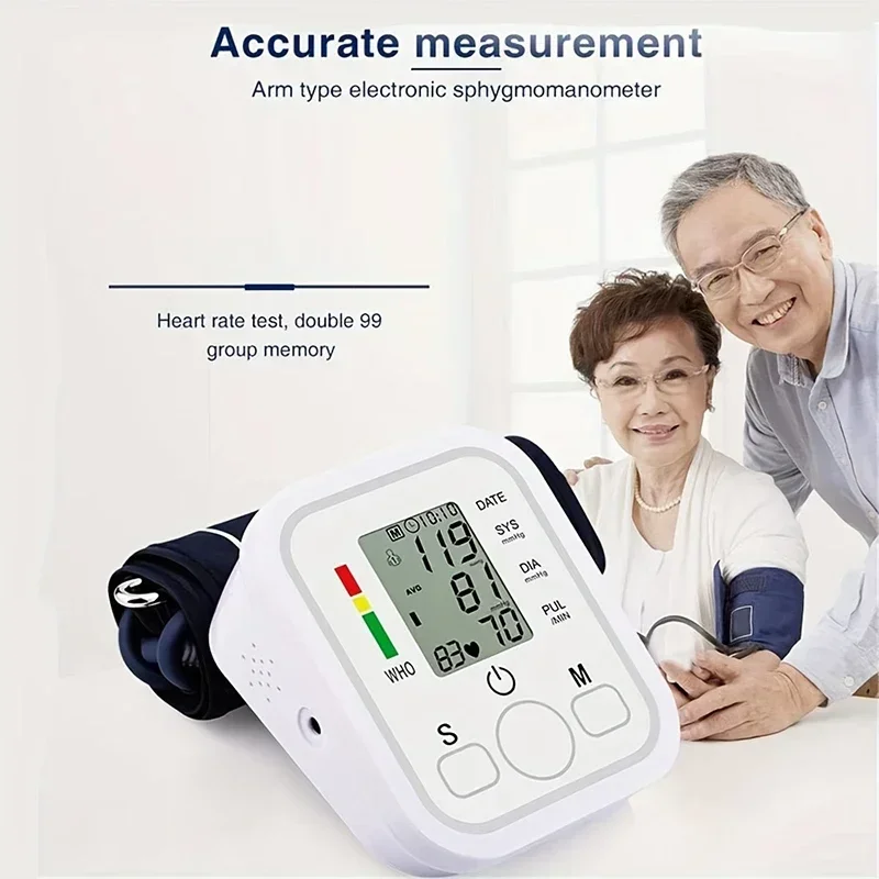 Automatisches Oberarm-Blutdruckmessgerät BP Sphygmomanometer Druckmesser Tonometer zur Messung des arteriellen Drucks – Detail 3