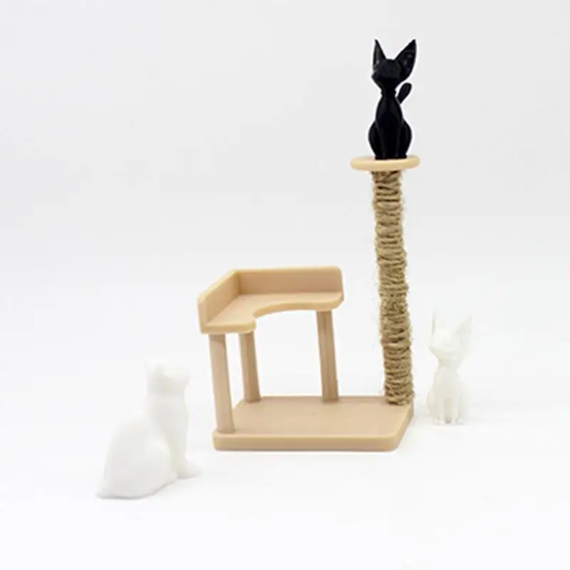 บ้านตุ๊กตา Miniature Cat Climbing กรอบ 1:12 แมวปีนเขากรอบ Handmade ตกแต่งทิวทัศน์ Miniature ภูมิทัศน์เล็กๆ