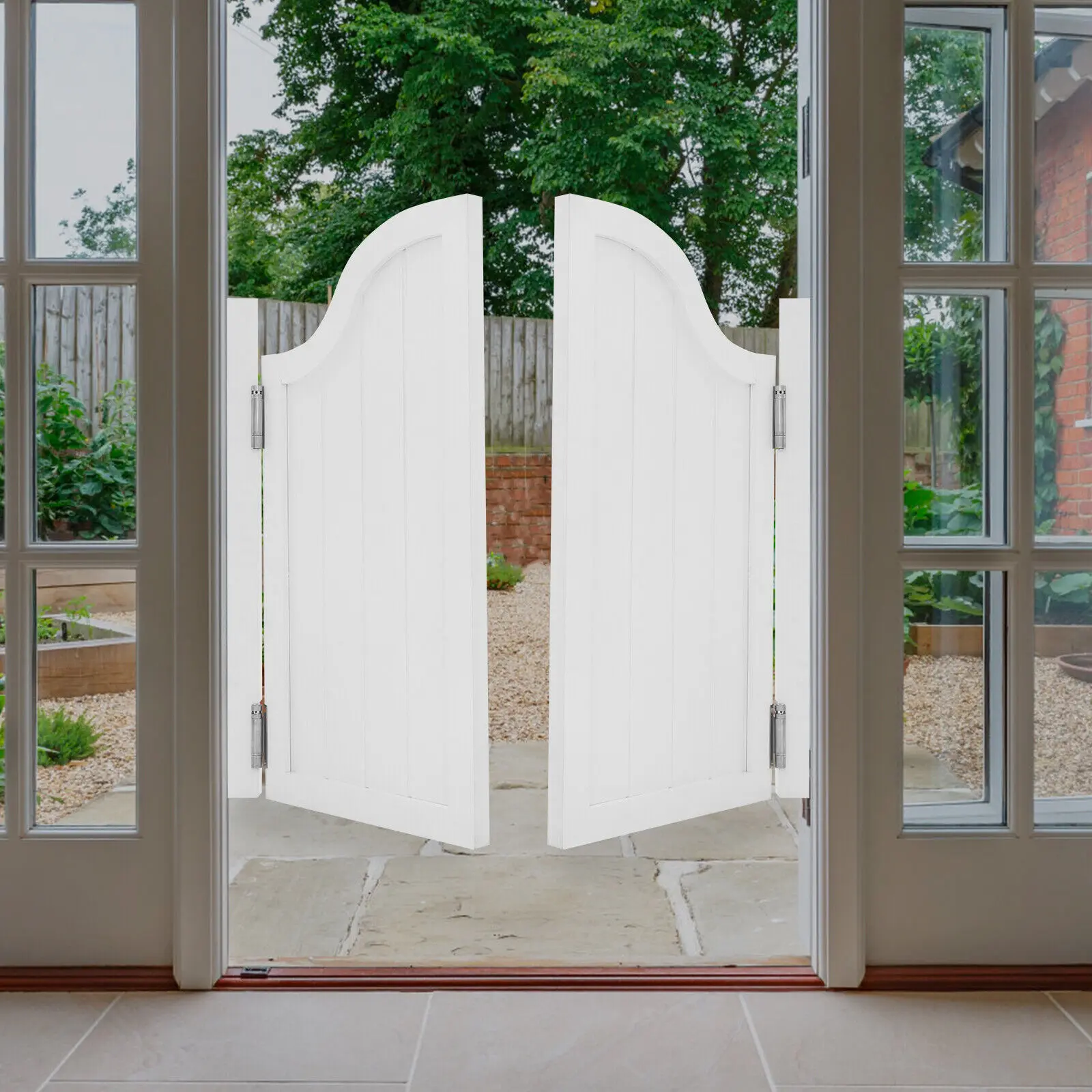 

Входная перегородка, белая распашная дверь-перегородка из массива дерева, 180° ° Угол открытия и закрытия