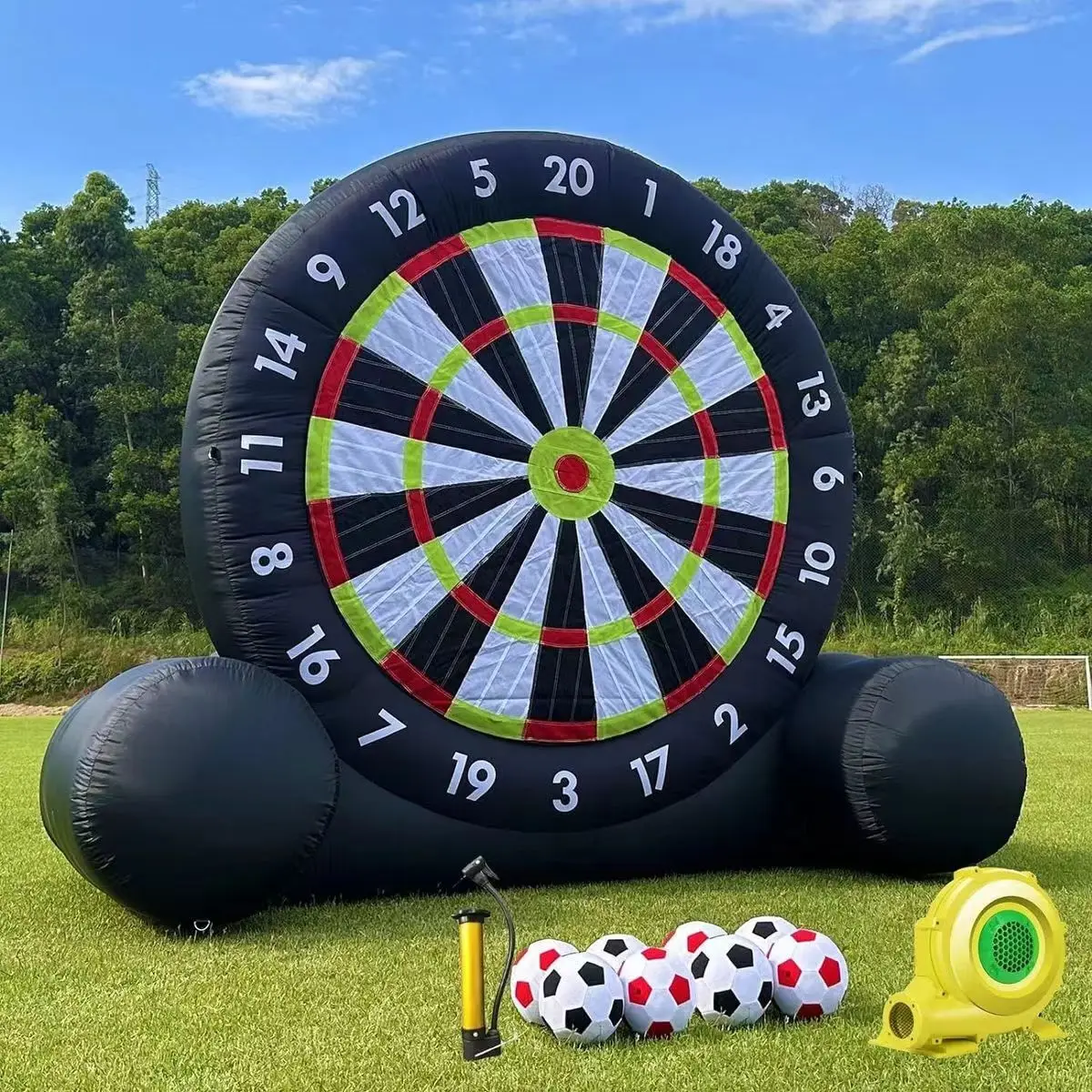 Custom Giant Iatable Football Dart Board Game Target With 6 PCS Balls For Outdoor Or Playground Sports Entertainment