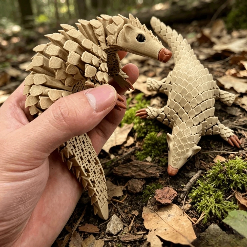 3D Printing Pangolin Ornaments Cute Movable Pangolin Desktop Ornaments Decoration Model for Indoor/Outdoor Use