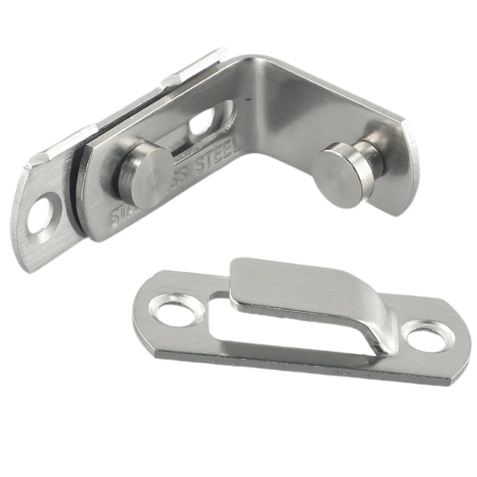 High New Quality Accessories Door Bolt Latch 90 Degree Buckle Silver Sliding Lock Stainless Steel Sliding Door