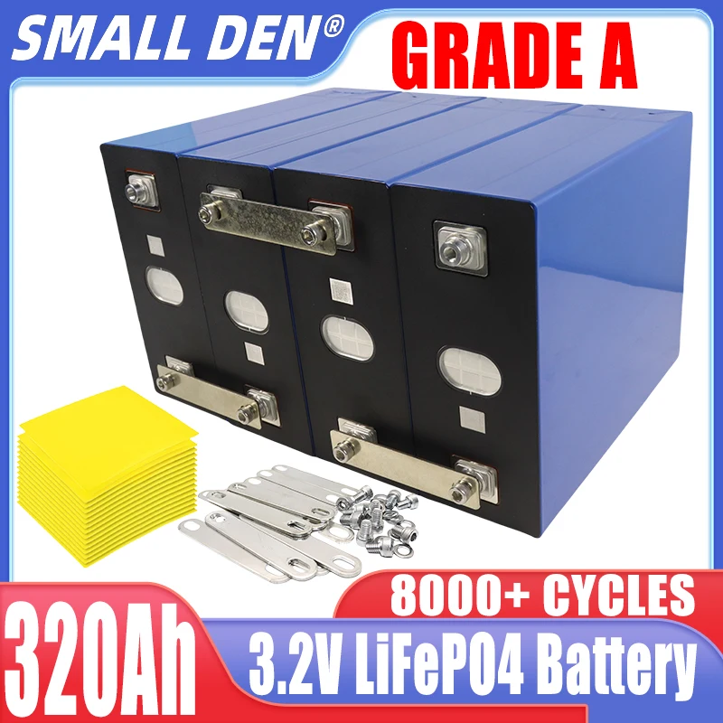 New 1-32PCS 3.2V 320Ah GRADE A DIY 12V 24V 48V LiFePO4 battery electric scooter RV lithium iron phosphate solar storage system A