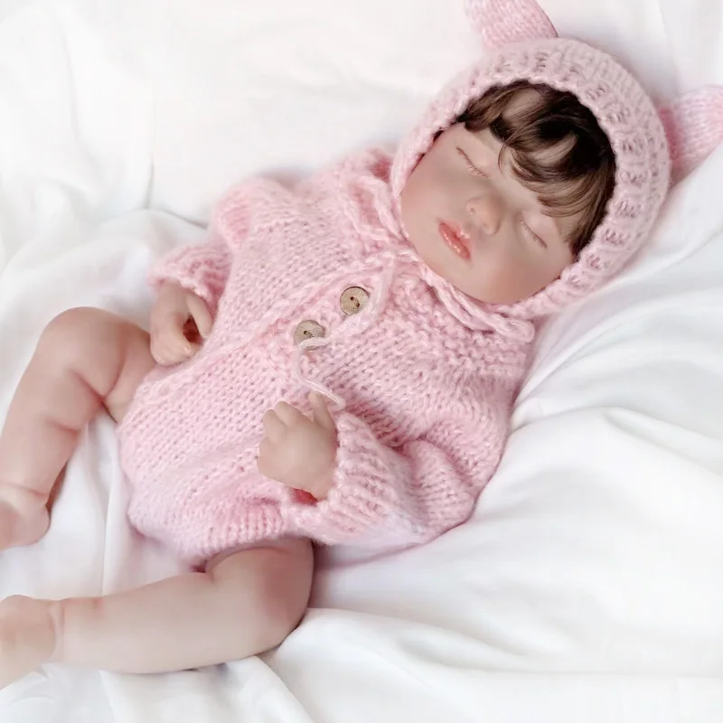 19 inch full body siliconen al geschilderd afgewerkte herboren babypop Loulou met geworteld haar