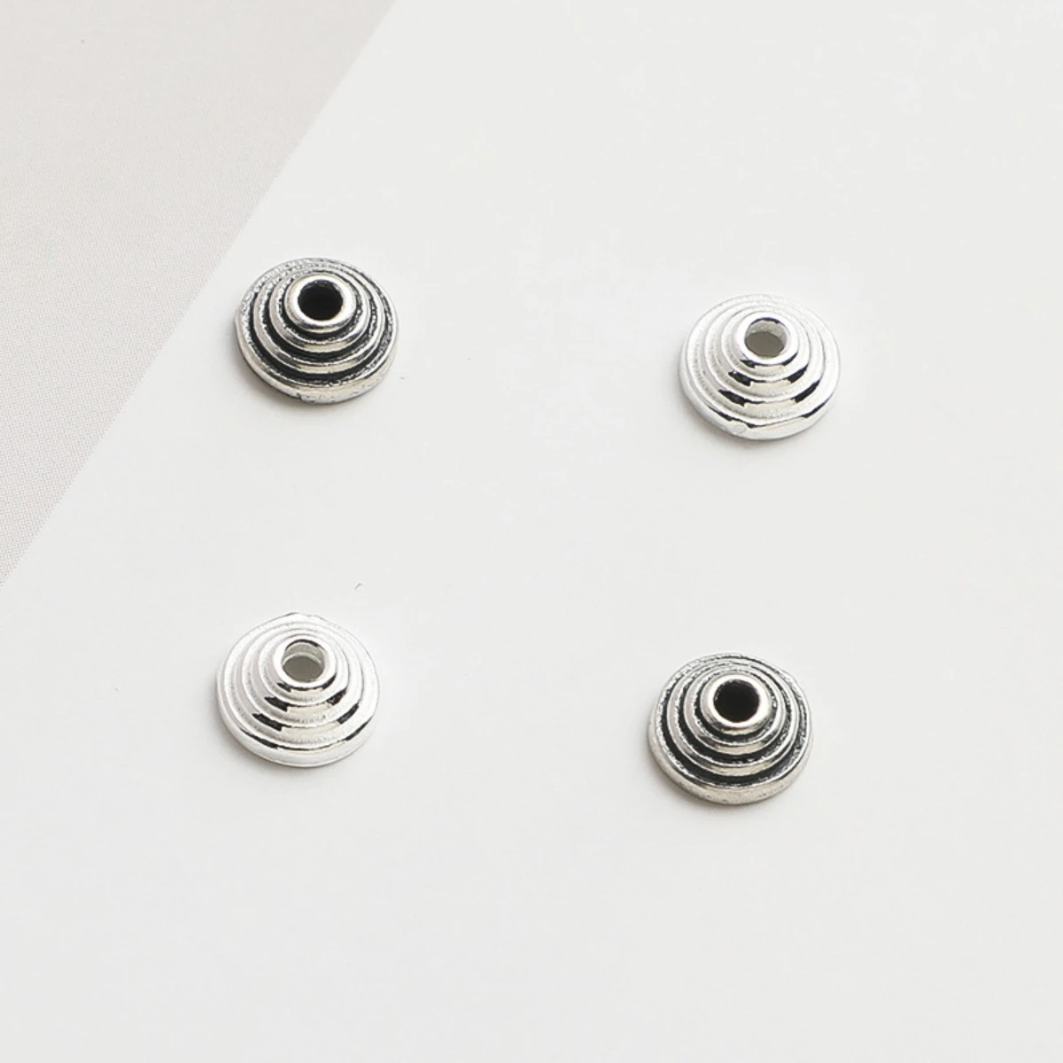 

5 pcs 925 Sterling Silver Spiral pattern Bead Caps Spacer Beads for Jewelry Making