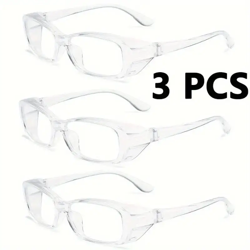 3-teilige Anti-Beschlag-Schutzbrille mit Seitenschutz und breiter Linsenabdeckung, Anti-Blaulicht, leicht und bequem