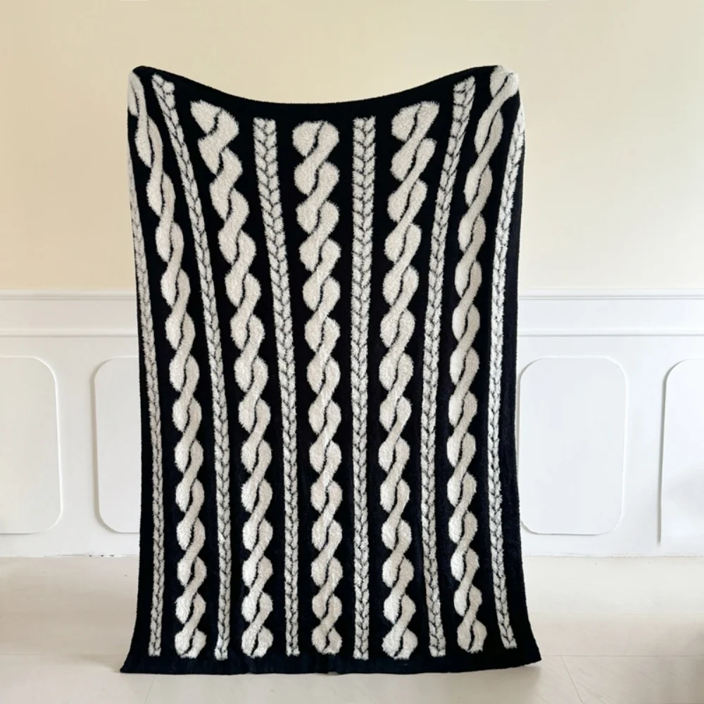 

Wool Jacquard Blanket Checkerboard Soft Warm Throw Blanket Office Shawl Sofa Cover Festival Gifts Travel Blanket Outdoor Camping