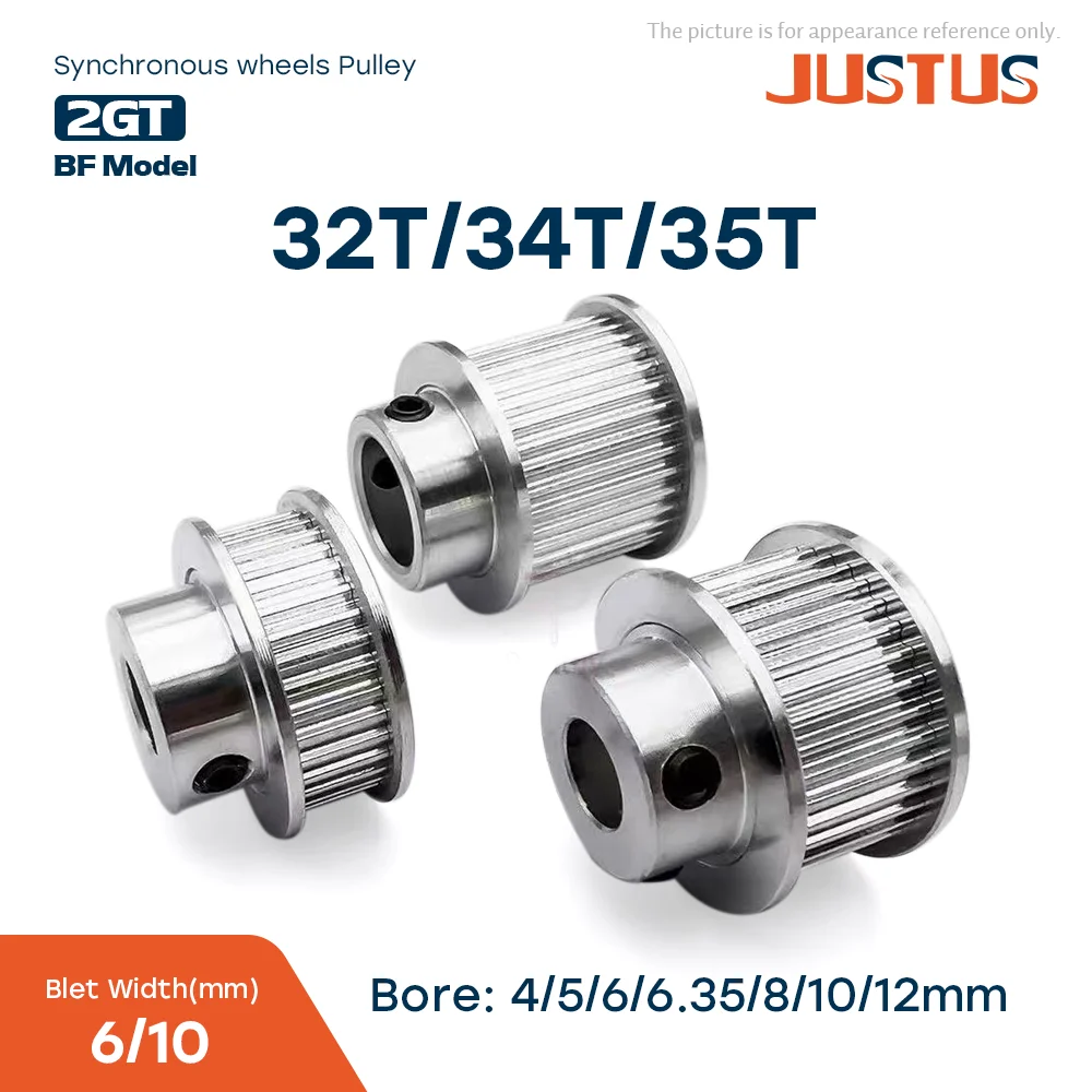 

2GT BF Model 32T 34T 35Teeth Bore 4/5/6/6.35/8/10/12mm for Width 6/10mm 3D printer CNC Parts