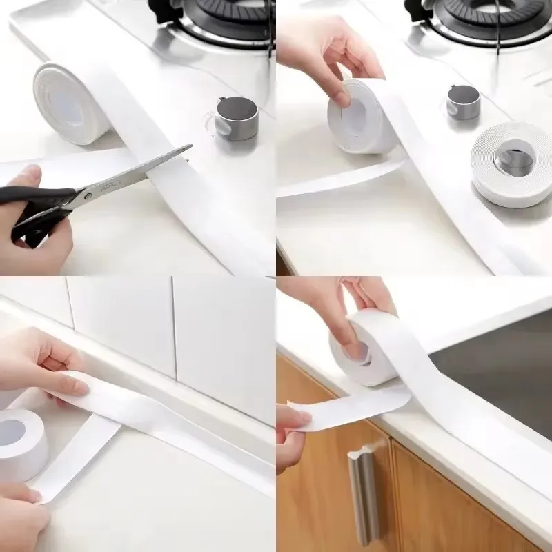Waterproof Adhesive Tape Seam Sealing Strip For Household Kitchen Bathroom Toilet Gap Corner Wall