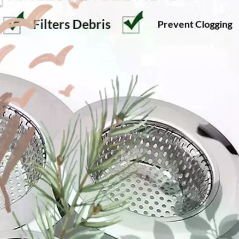 Stainless Steel Sink Drain Strainer Rust Resistant Fine Mesh For: Kitchen Bathroom Catch Food Debris