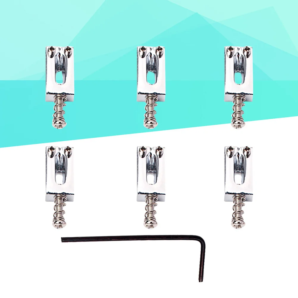 

6 in 1 Zinc Alloy Replacement Bridge Saddles Set Black for Style Guitar Parts Strong Durable Fit for American Style Guitars